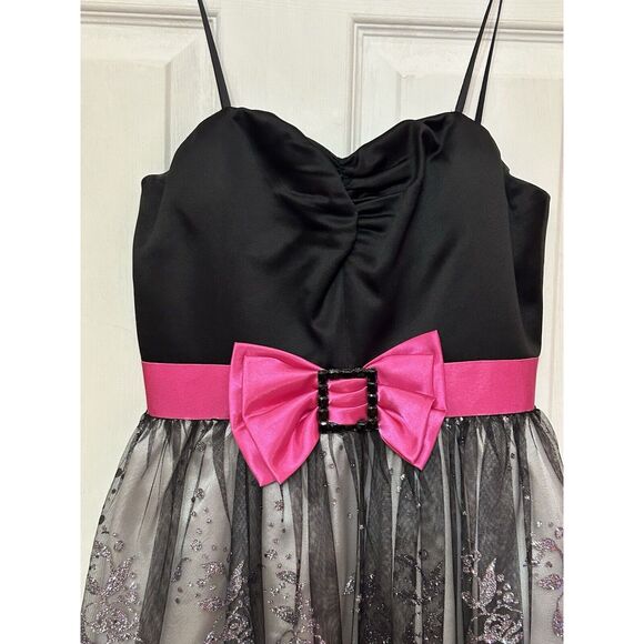 Hailey Logan by Adrianna Papel Mini Dress Hot Pink/black/silver  Size 7/8 - Picture 8 of 9